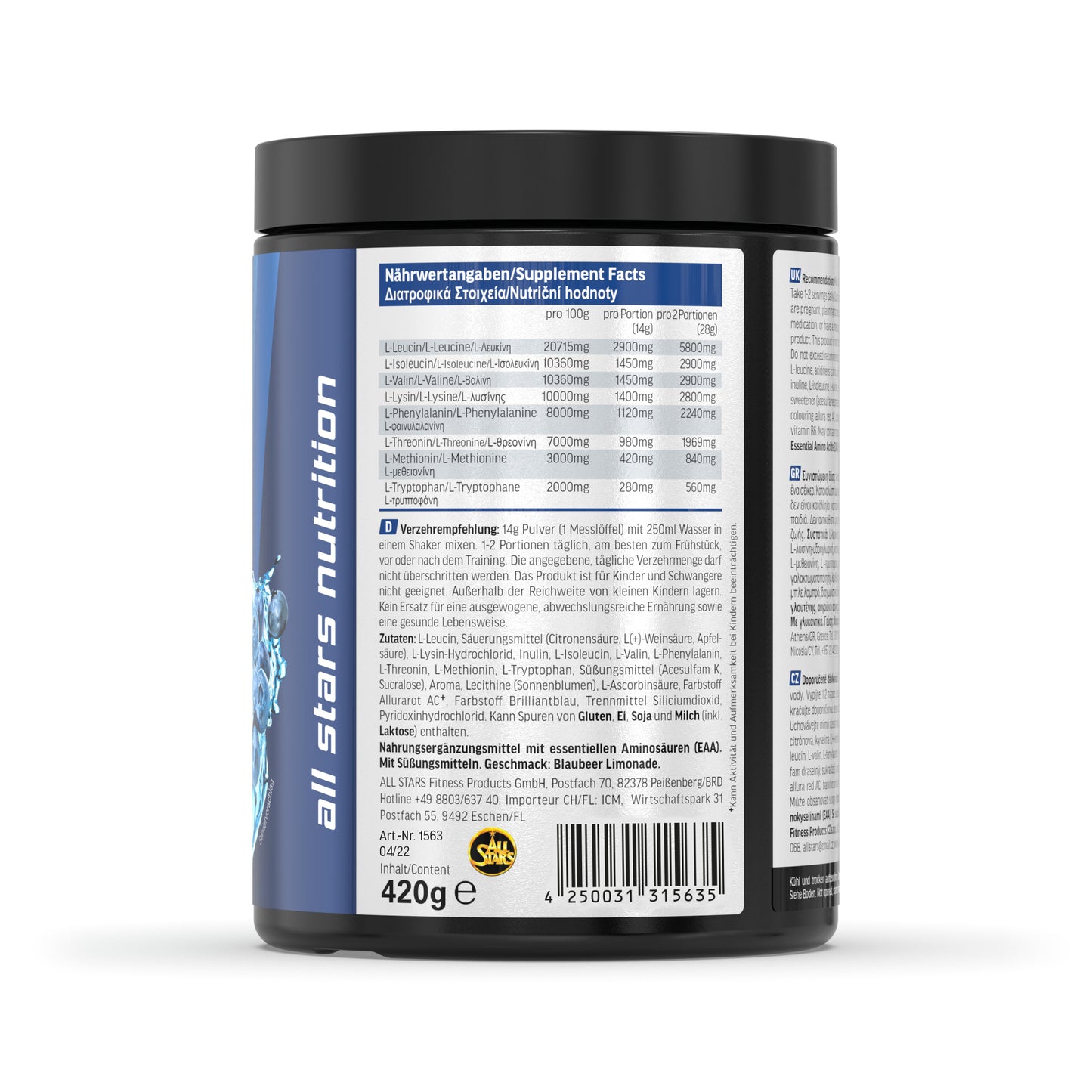 ALL STARS EAA  Blueberry 420 g rechts