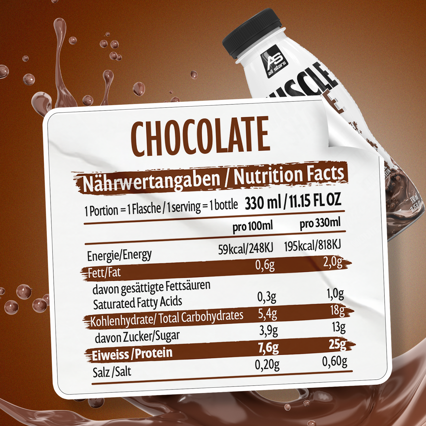 All stars Muscle shake drink Protein - Schoko2