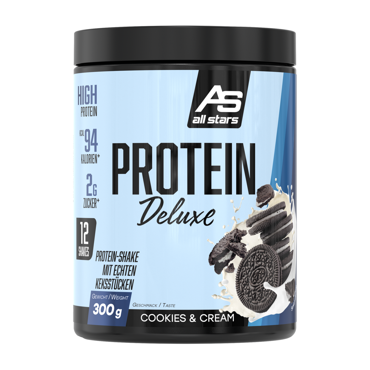 Protein Deluxe_300g_Cookies Cream_FRONT_Cutout 2